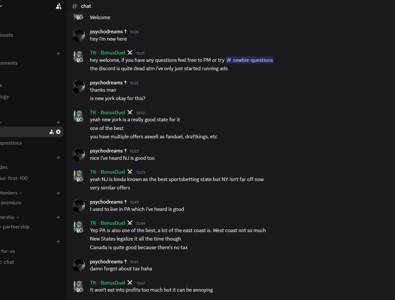 Bonus Discord community alerts for new promotions
